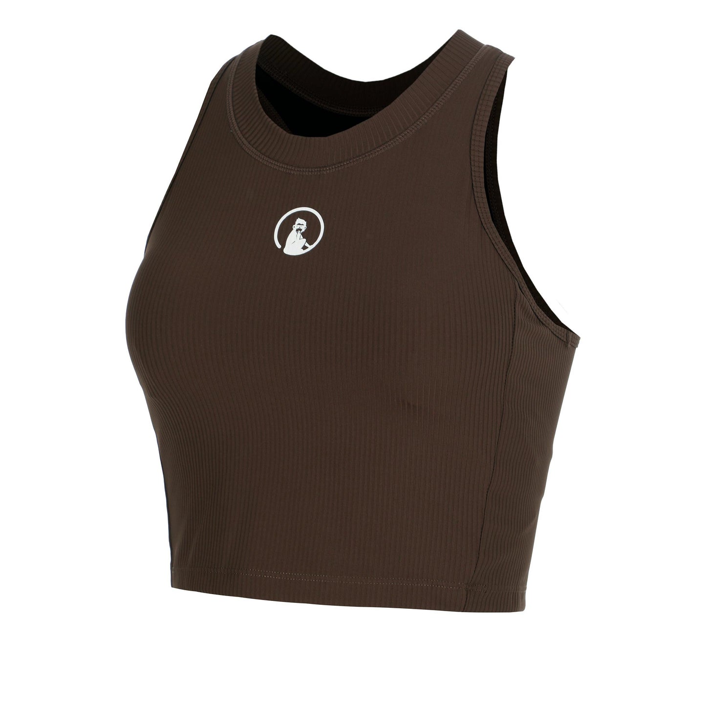 Quiet Please Memories Rib Crop Linne Damer - brun