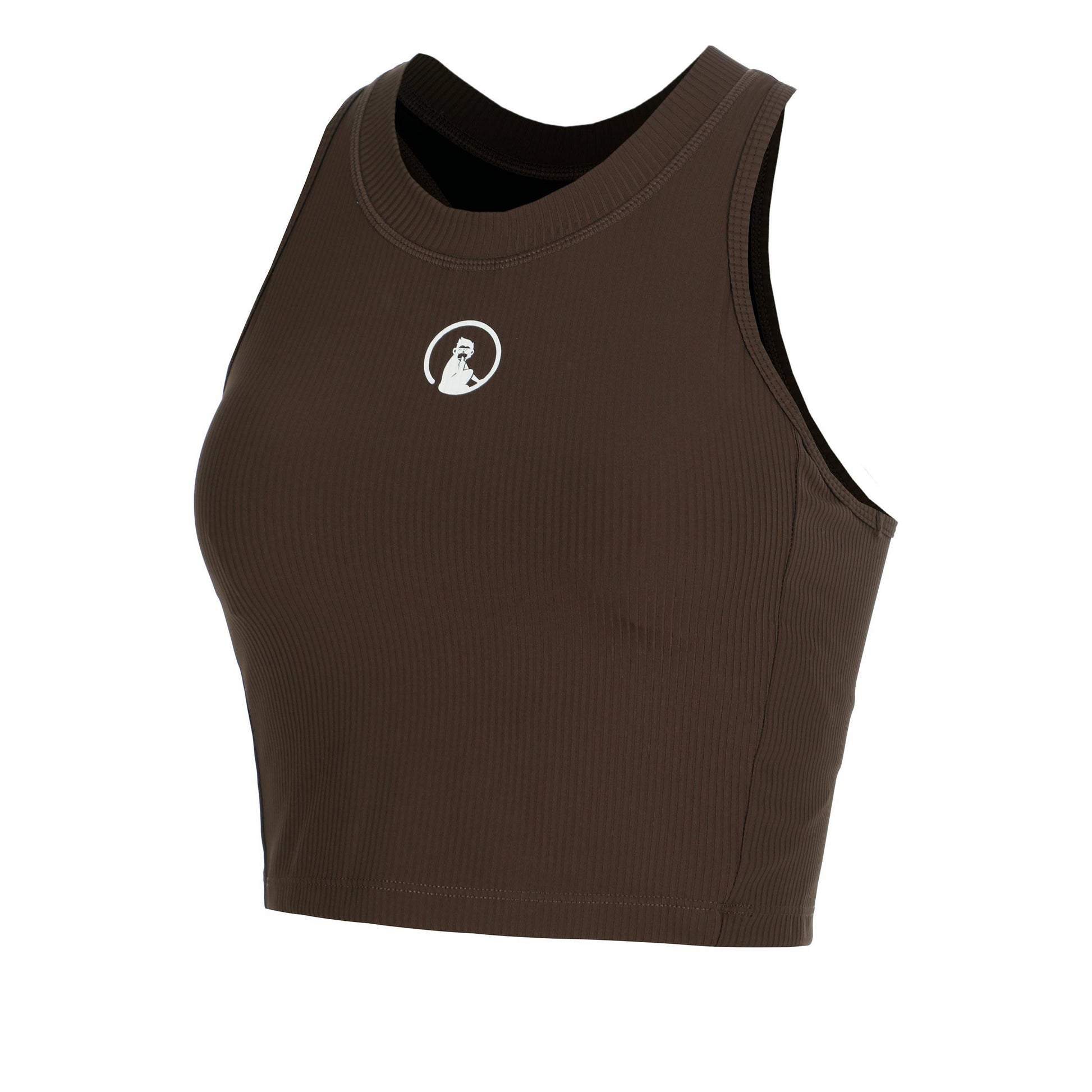 Quiet Please Memories Rib Crop Linne Damer - brun