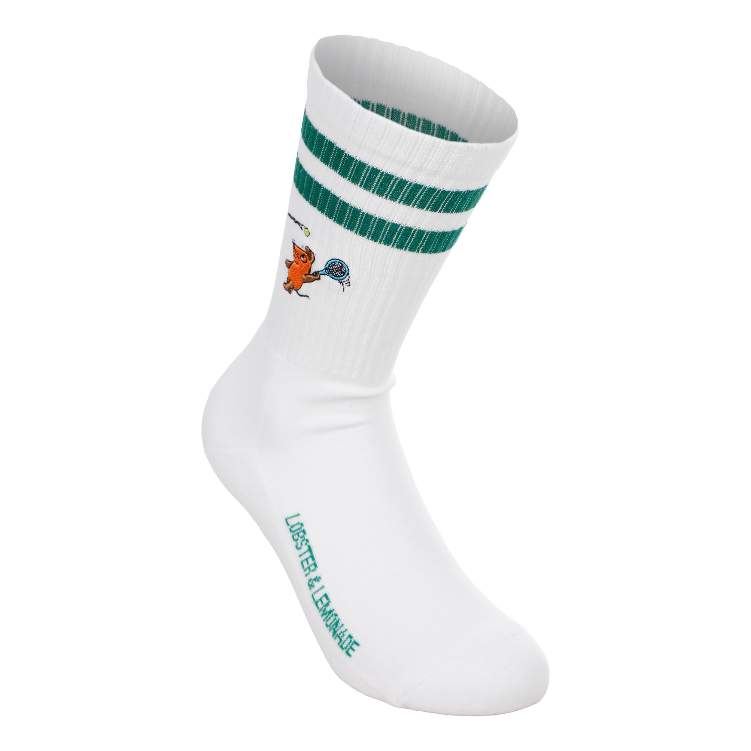 Lobster & Lemonade Maus Tennis Sportstrumpor Unisex - vit, grön