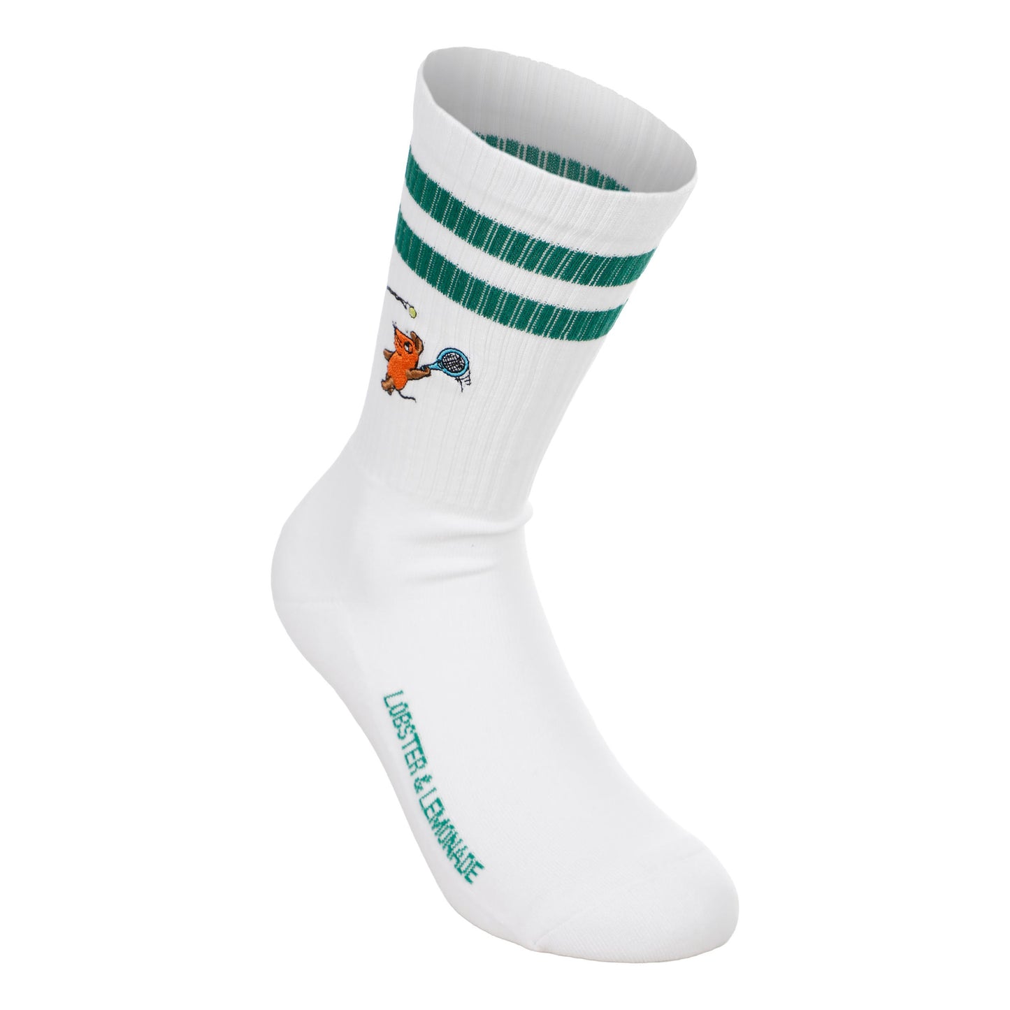 Lobster & Lemonade Maus Tennis Sportstrumpor Unisex - vit, grön
