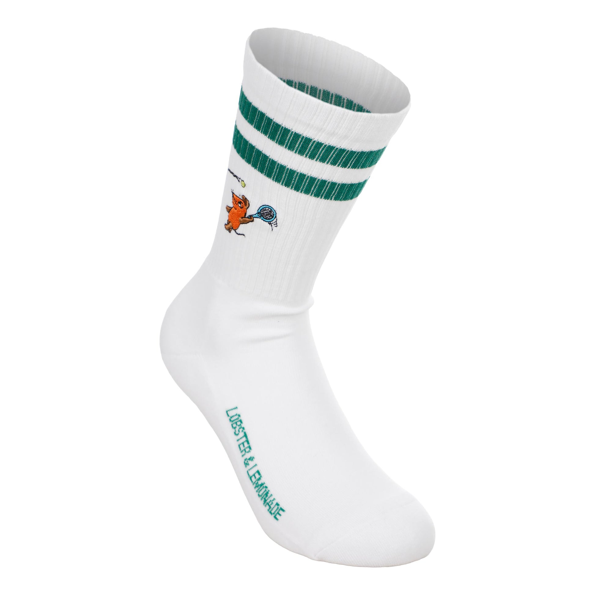 Lobster & Lemonade Maus Tennis Sportstrumpor Unisex - vit, grön