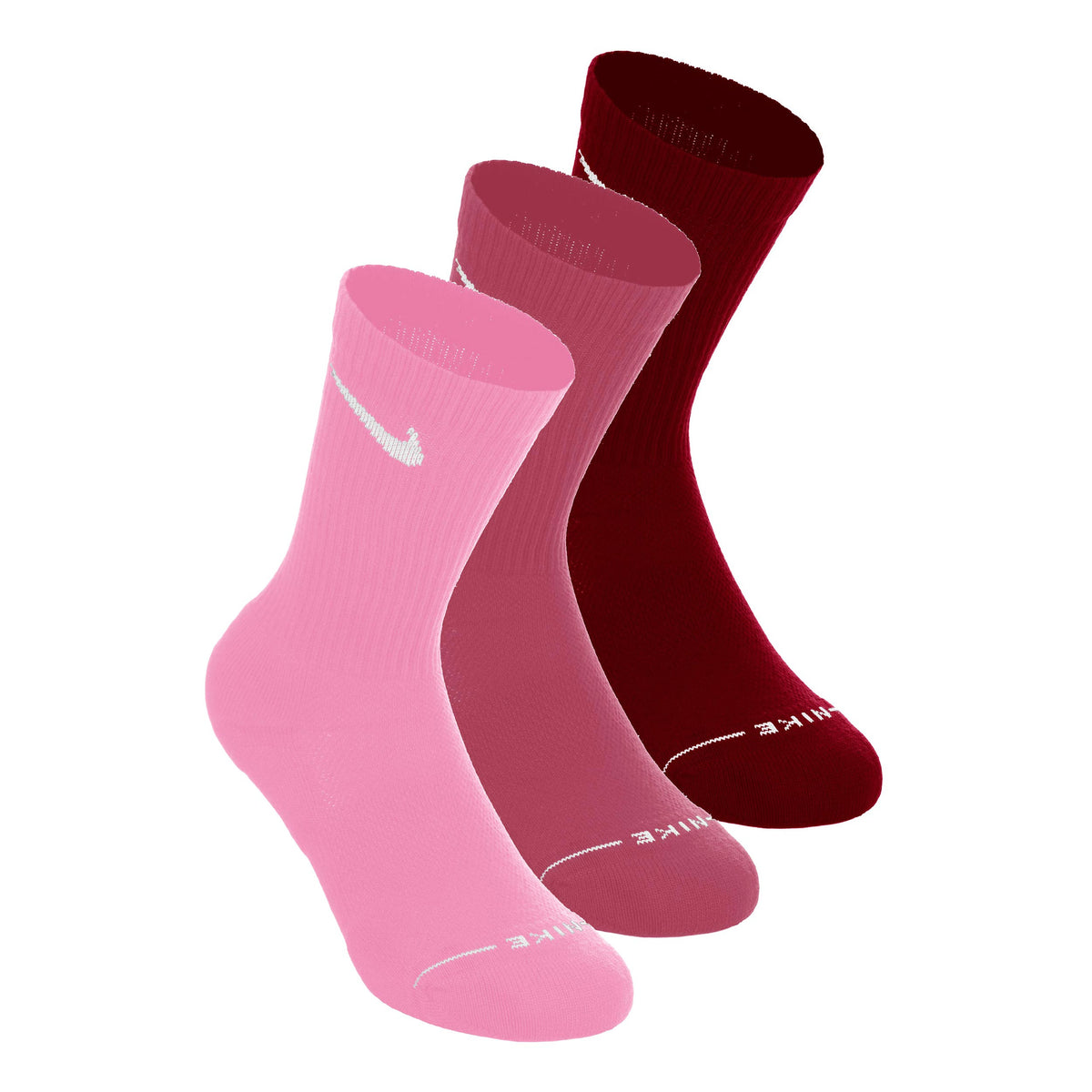 Nike Crew Tennisstrumpor 3-pack Unisex - röd, rosa