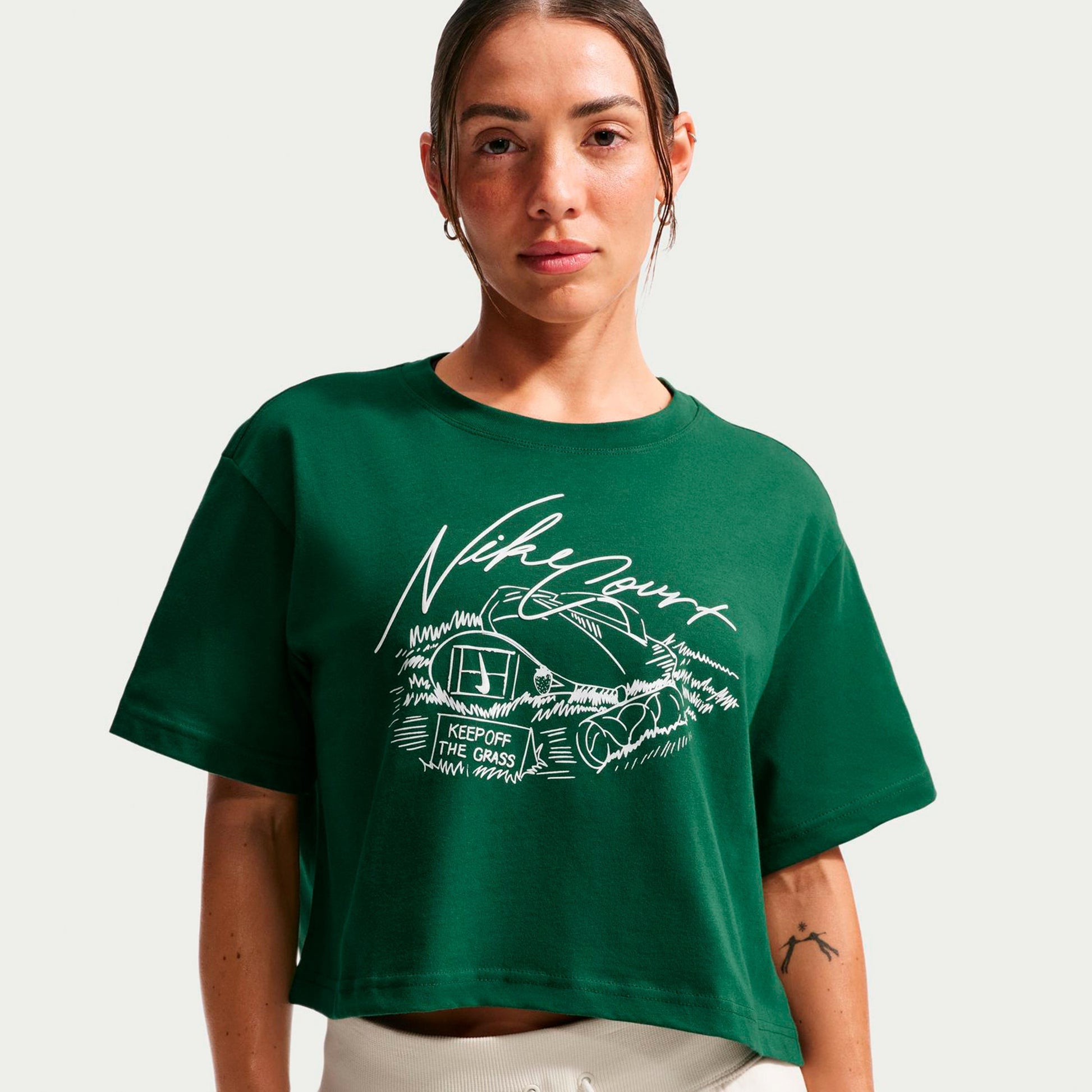 Nike Slam Crop T-shirt Damer - mörkgrön