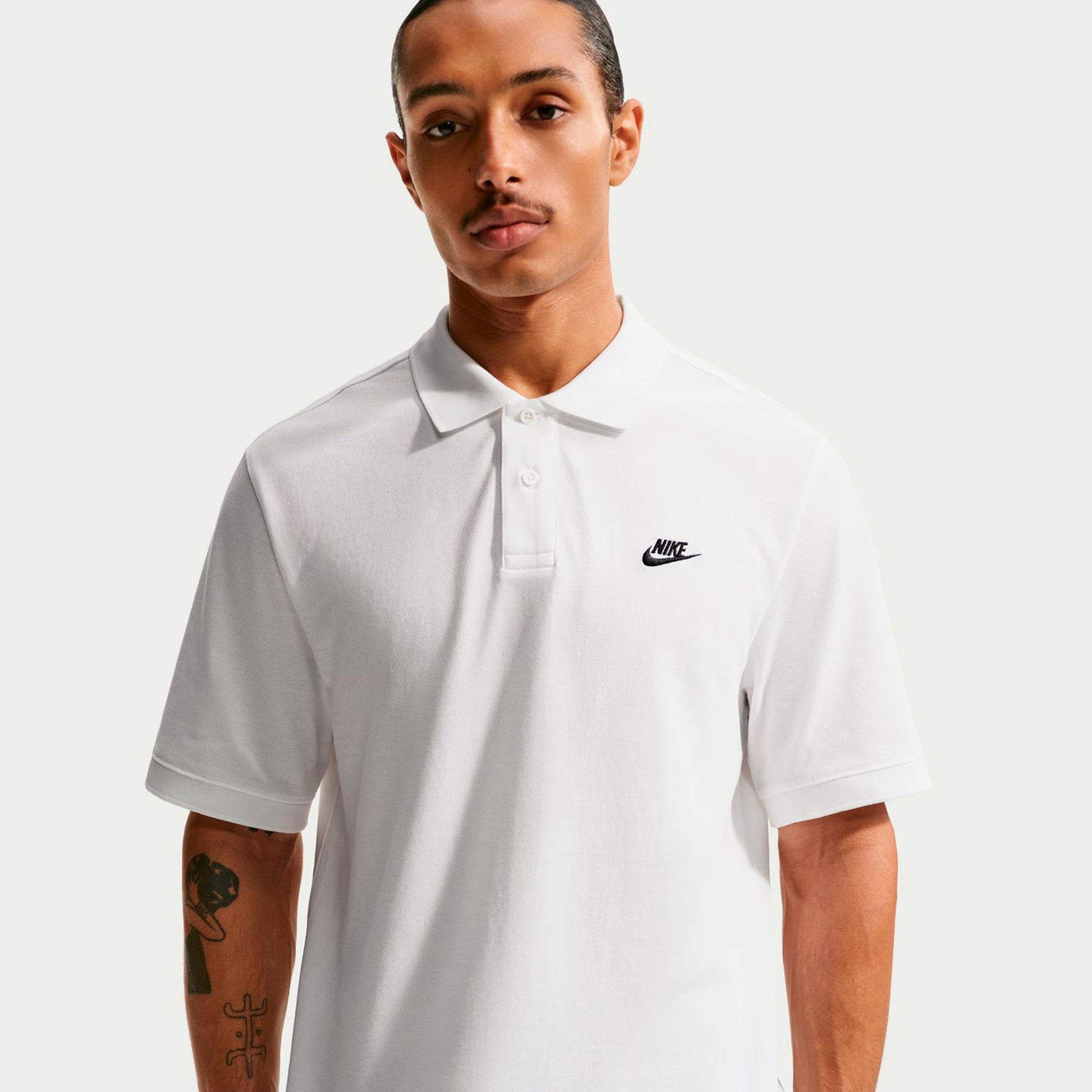 Nike Club Pique Polo Herrar - vit, svart