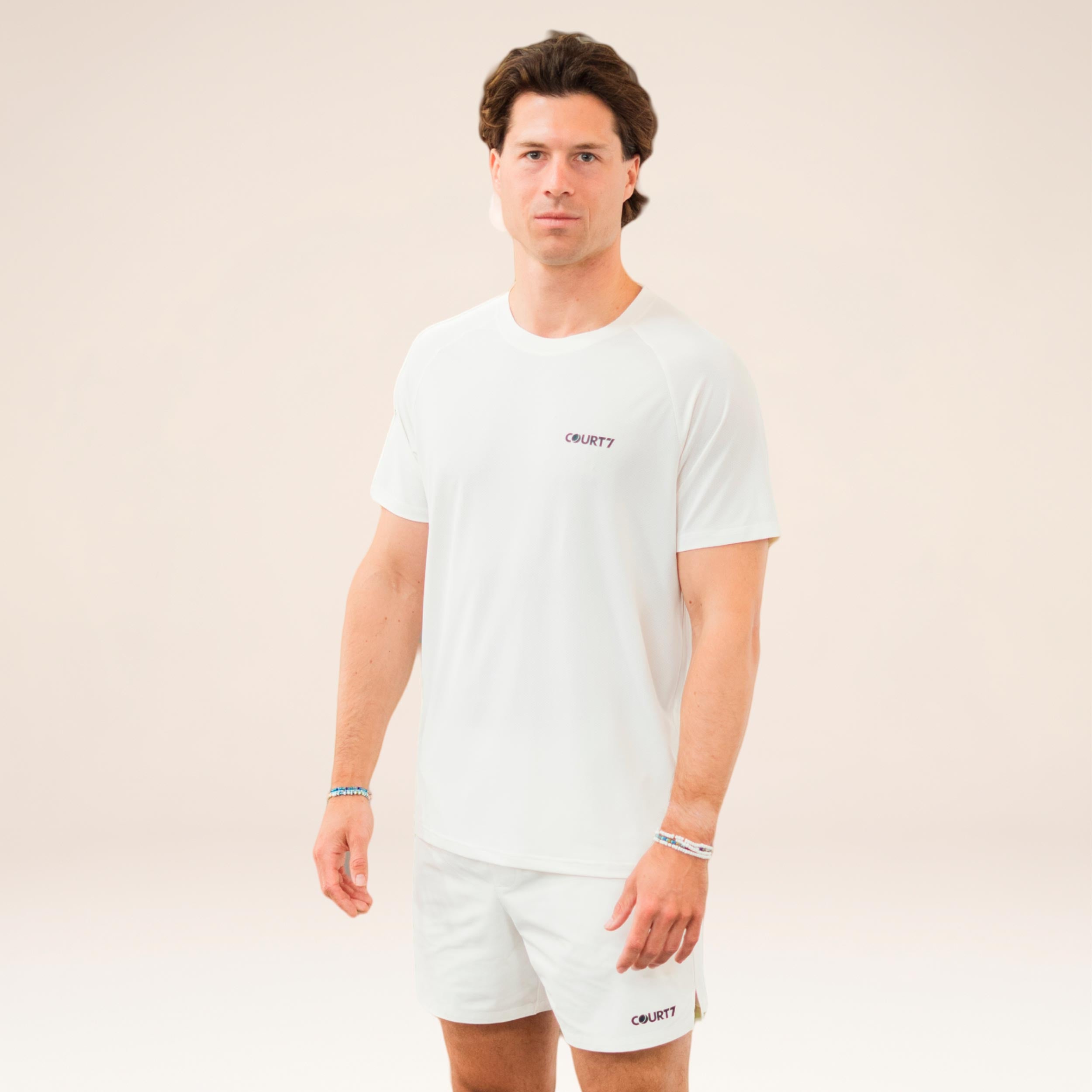 COURT7 Performance Solid T-shirt Herrar - offwhite
