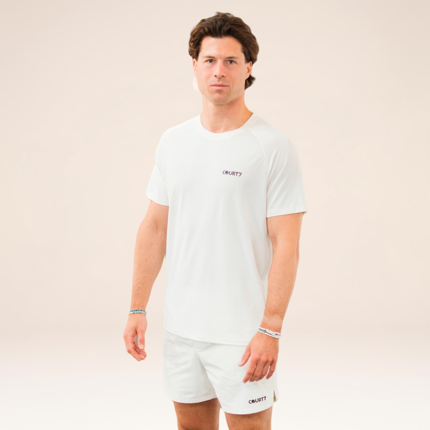 COURT7 Performance Solid T-shirt Herrar - offwhite
