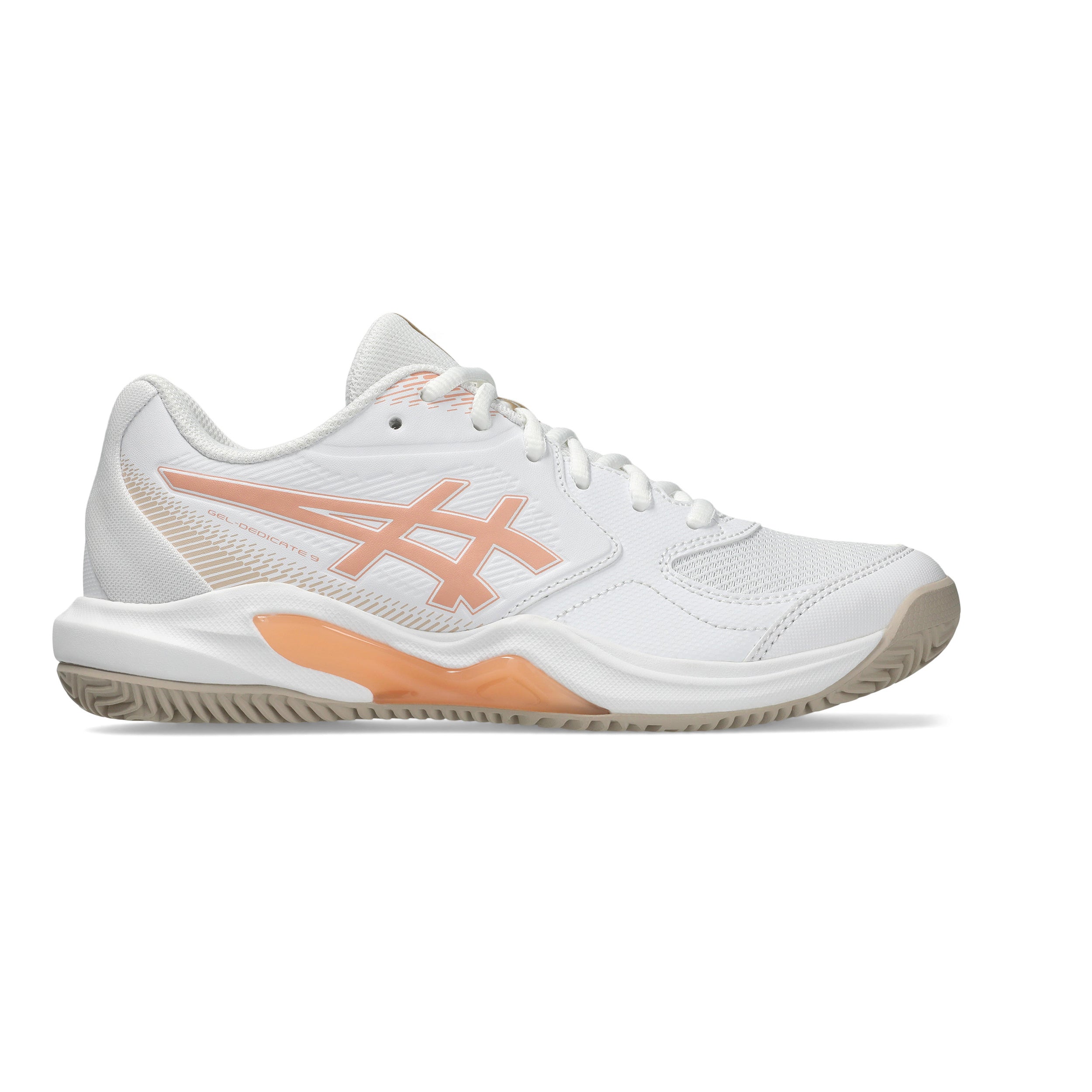 ASICS Gel-Dedicate 9 Sko för grus Damer - vit, aprikos