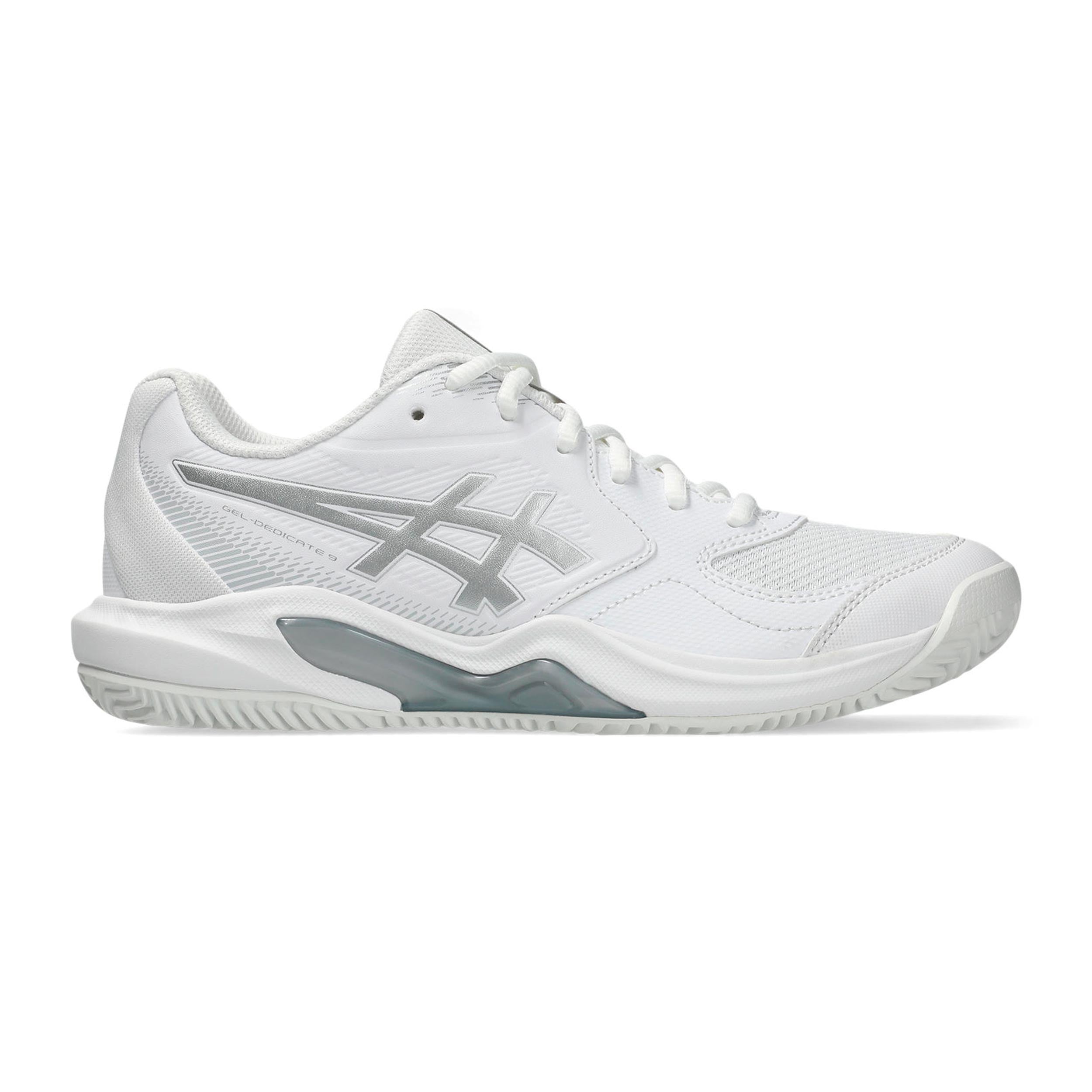 ASICS Gel-Dedicate 9 Sko för grus Damer - vit, silver