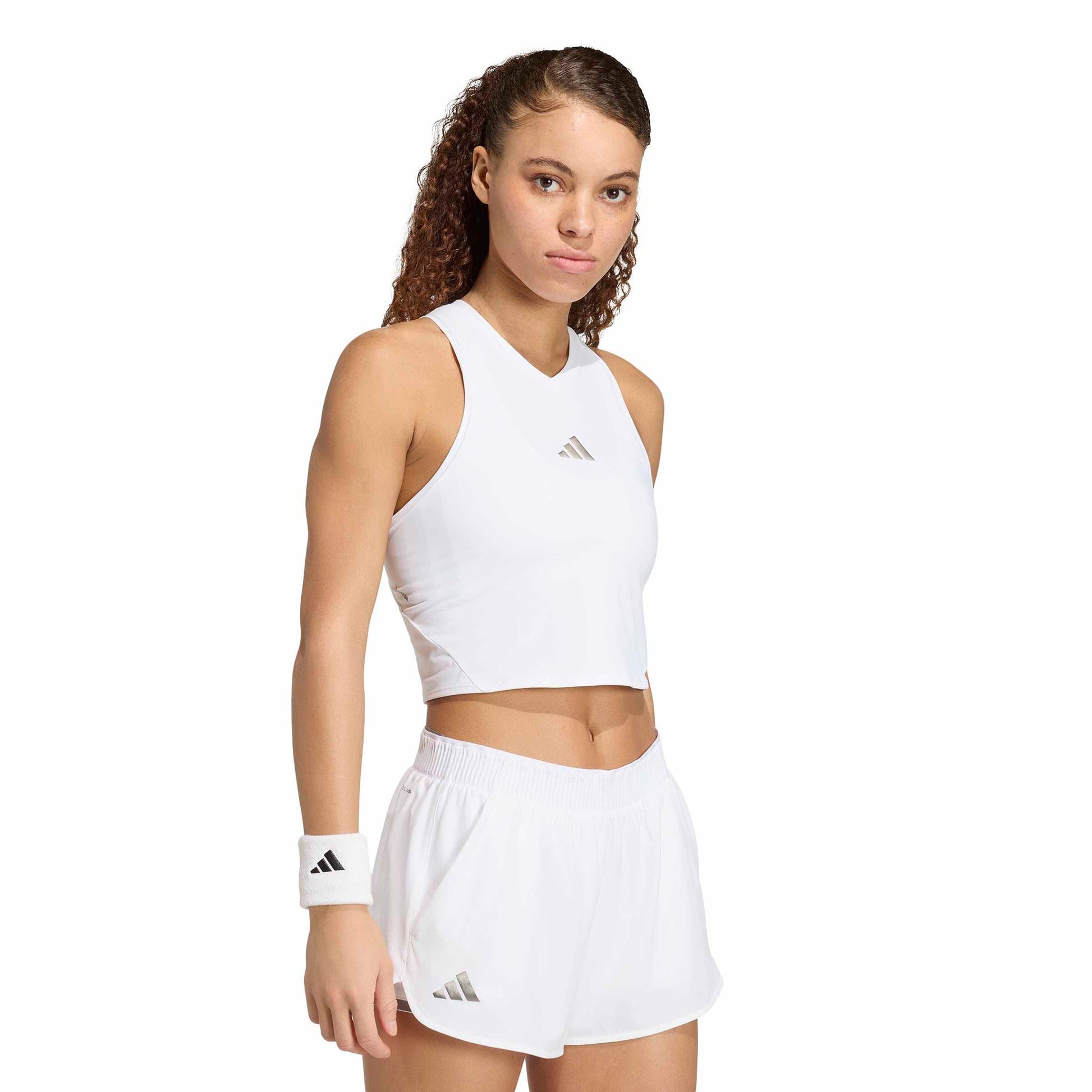 adidas Y- Pro Crop Linne Damer - vit, svart