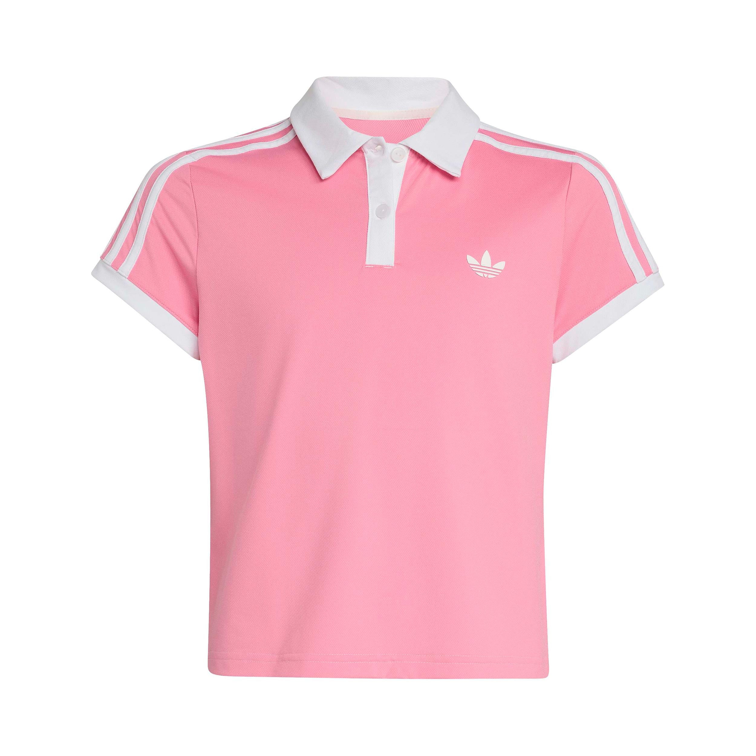 adidas Classics Polo Barn - pastellrosa, vit