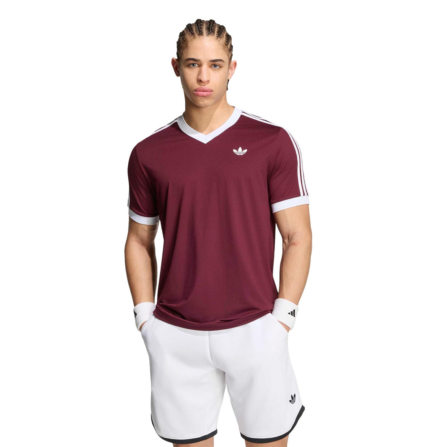 adidas Classics T-shirt Herrar - rött vin, vit
