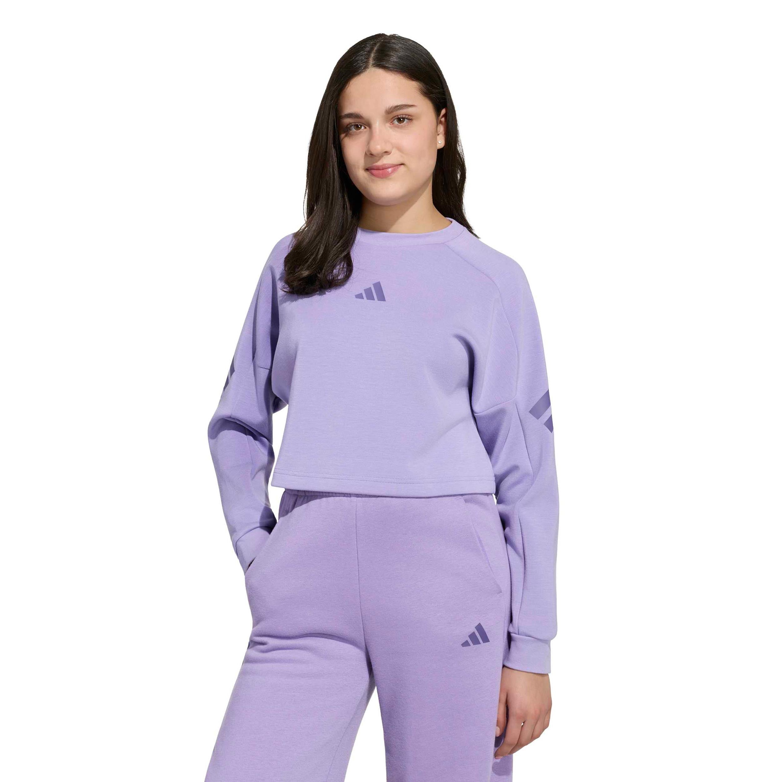 adidas 3Stripes Crew Crop Tröja Barn - syrén