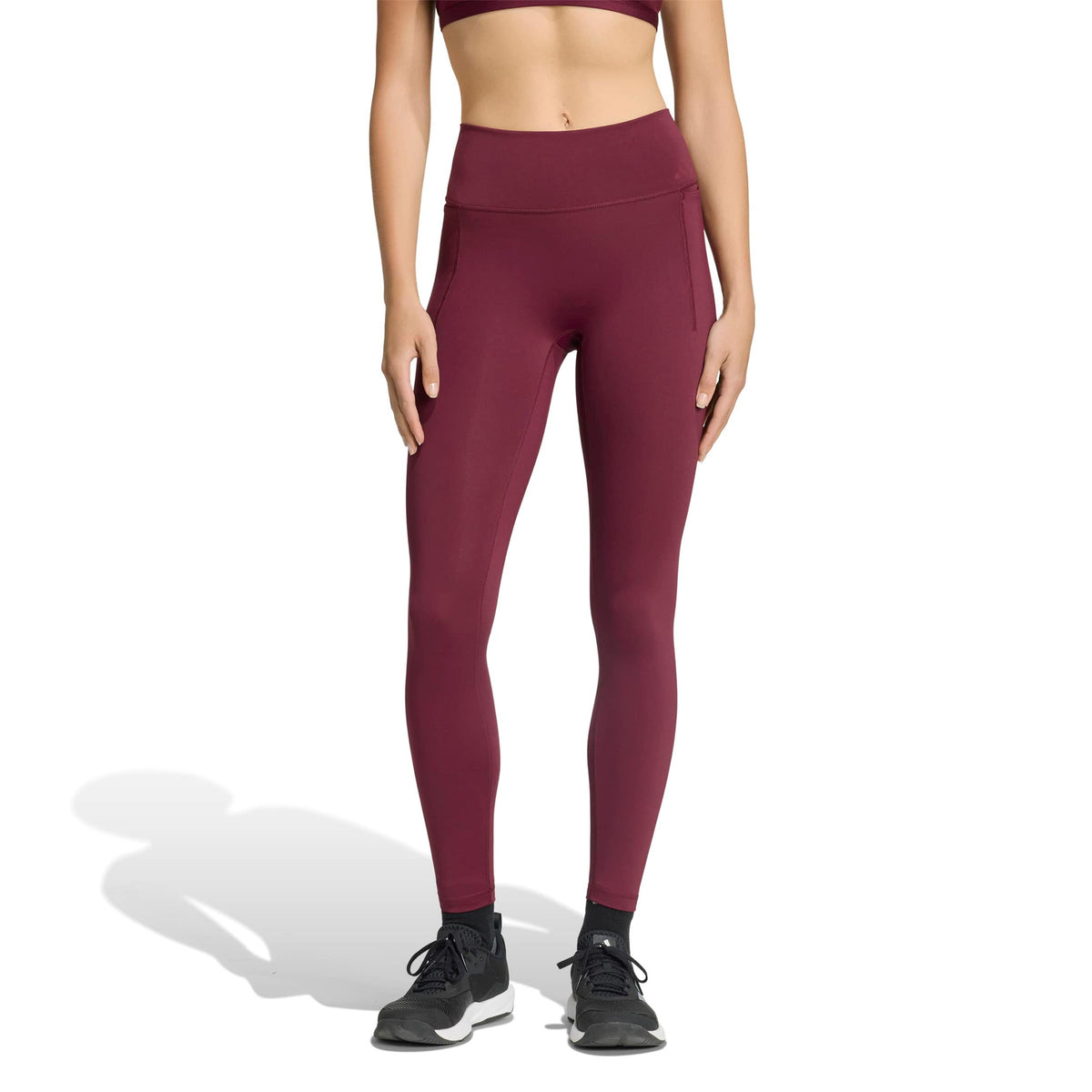 adidas Optime 1/1 Tights Damer - rött vin