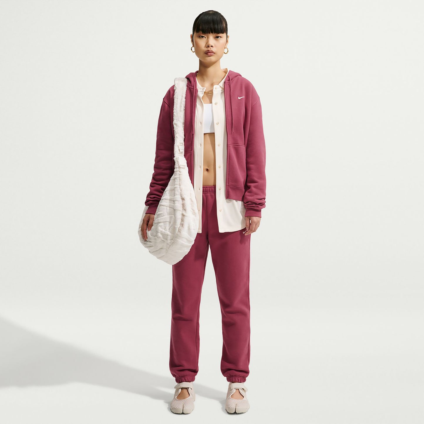 Nike Studio Fleece Sweat-jacka Damer - mauve
