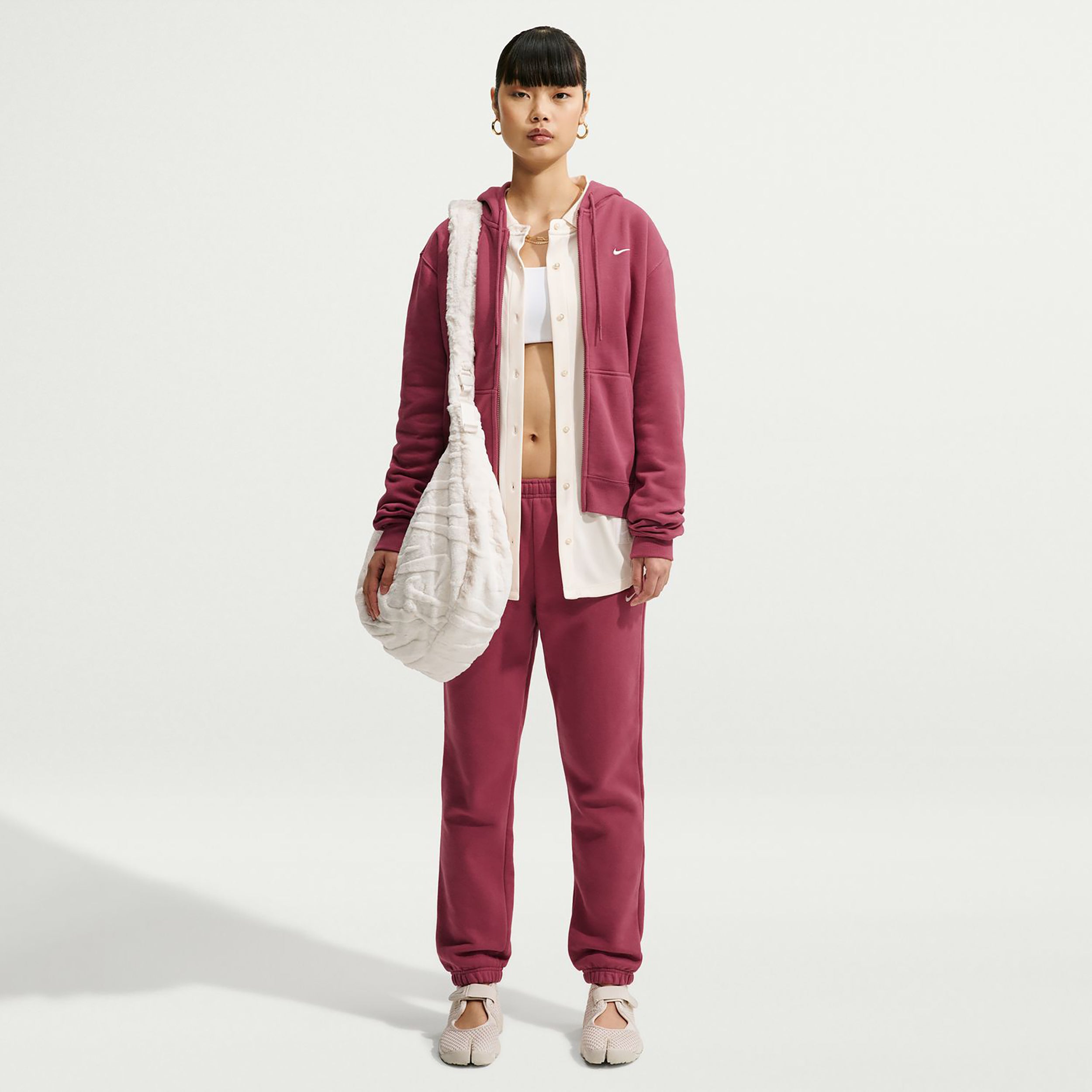Nike Studio Fleece Sweat-jacka Damer - mauve