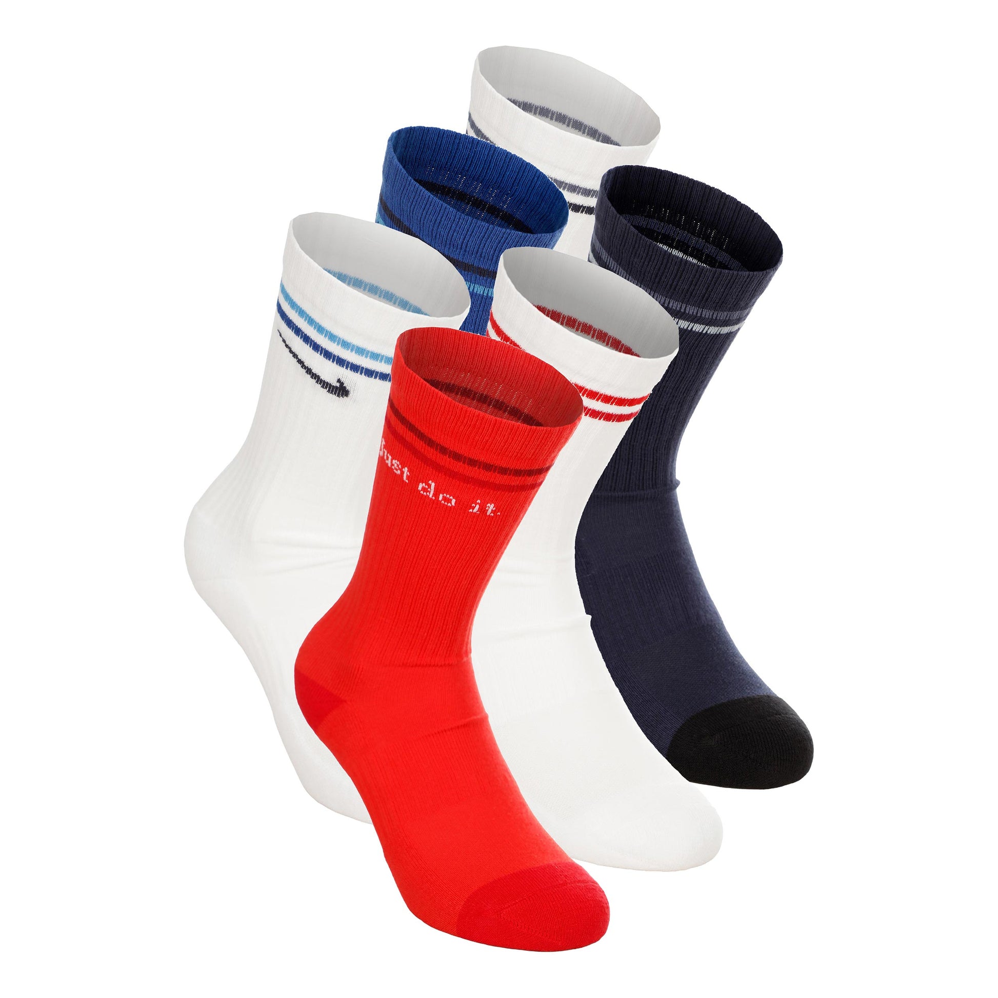 Nike Elevated Crew Tennisstrumpor 6-pack Barn - flerfärgad, vit