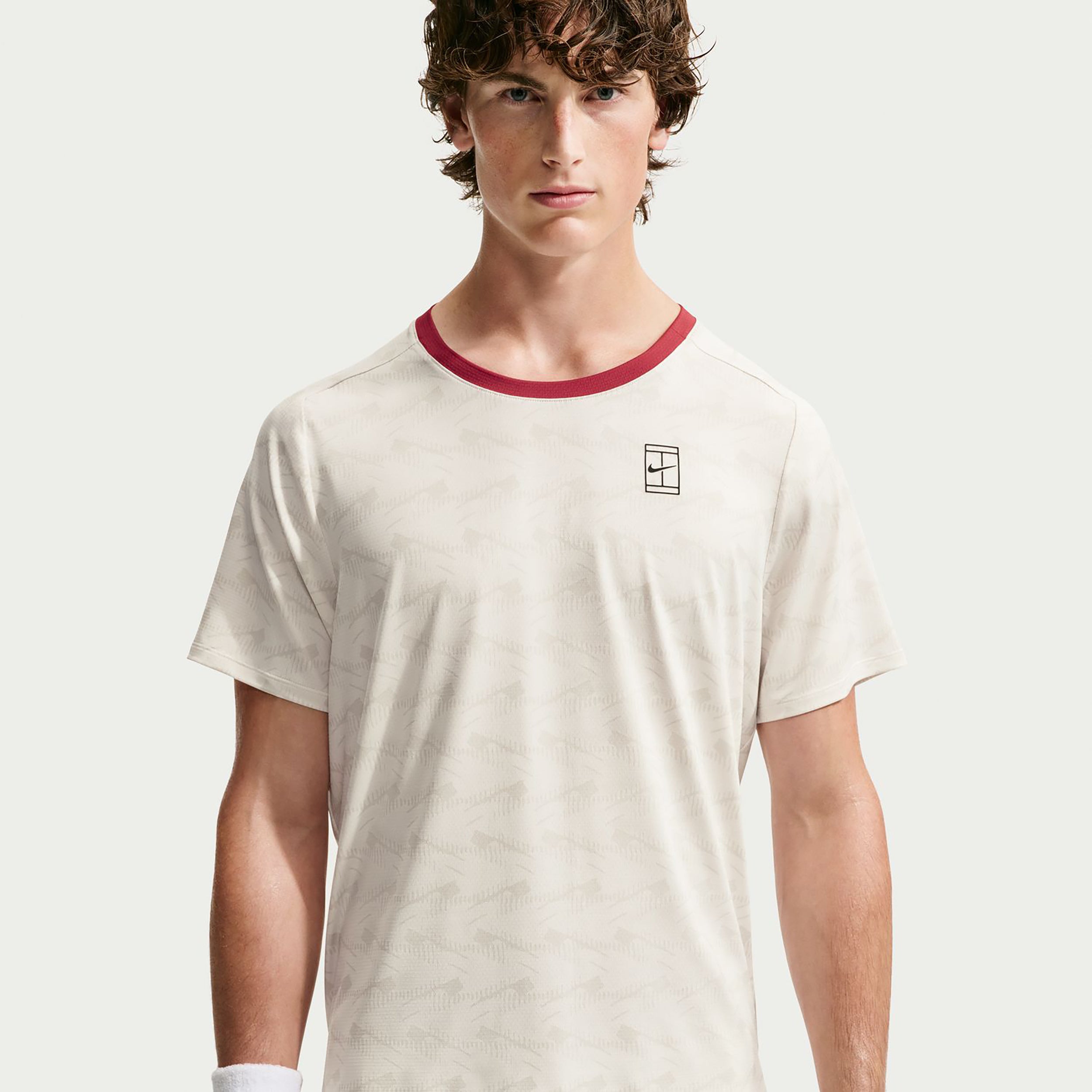 Nike Court Advantage T-shirt Herrar - creme, röd