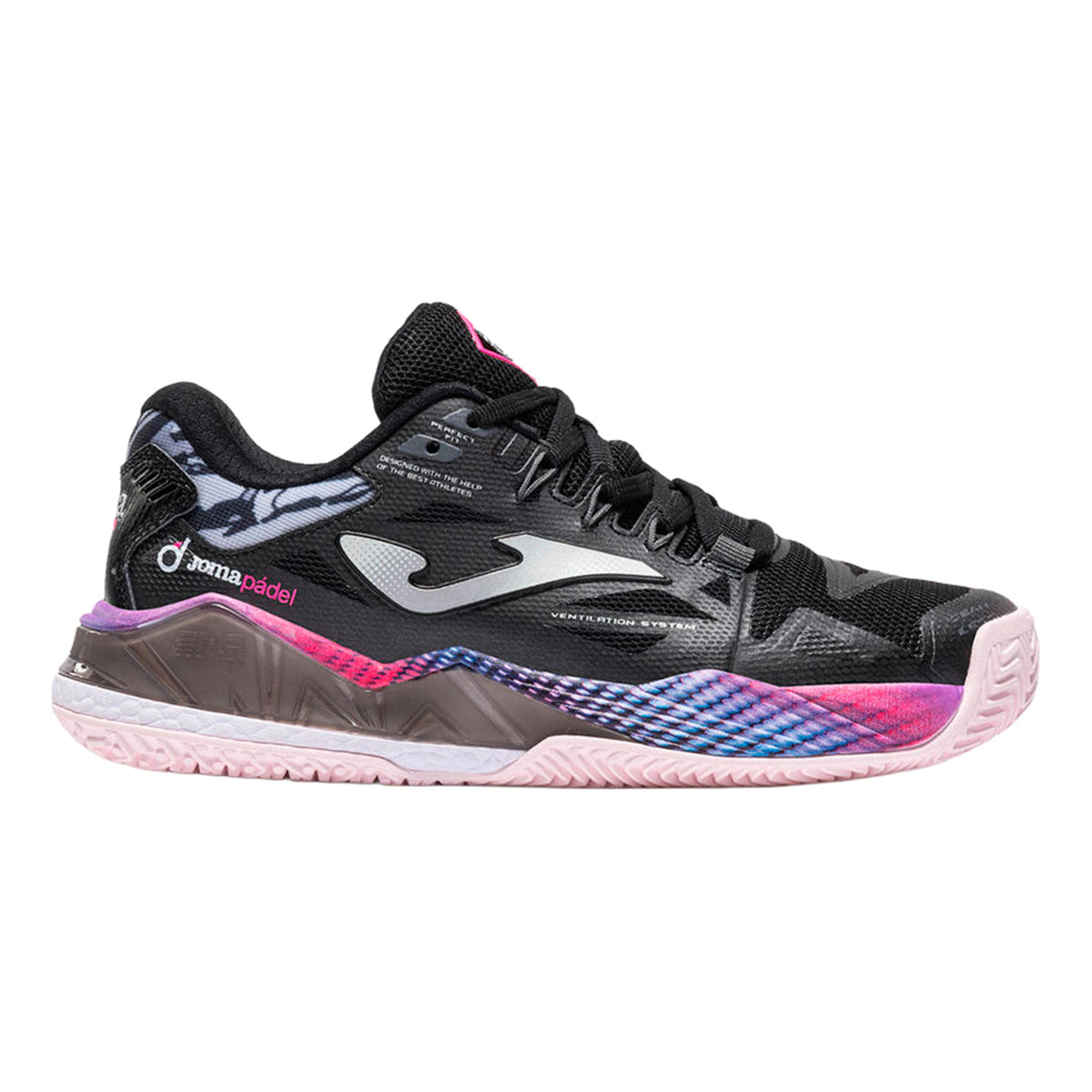 Joma Spin Padelsko Damer - svart, rosa