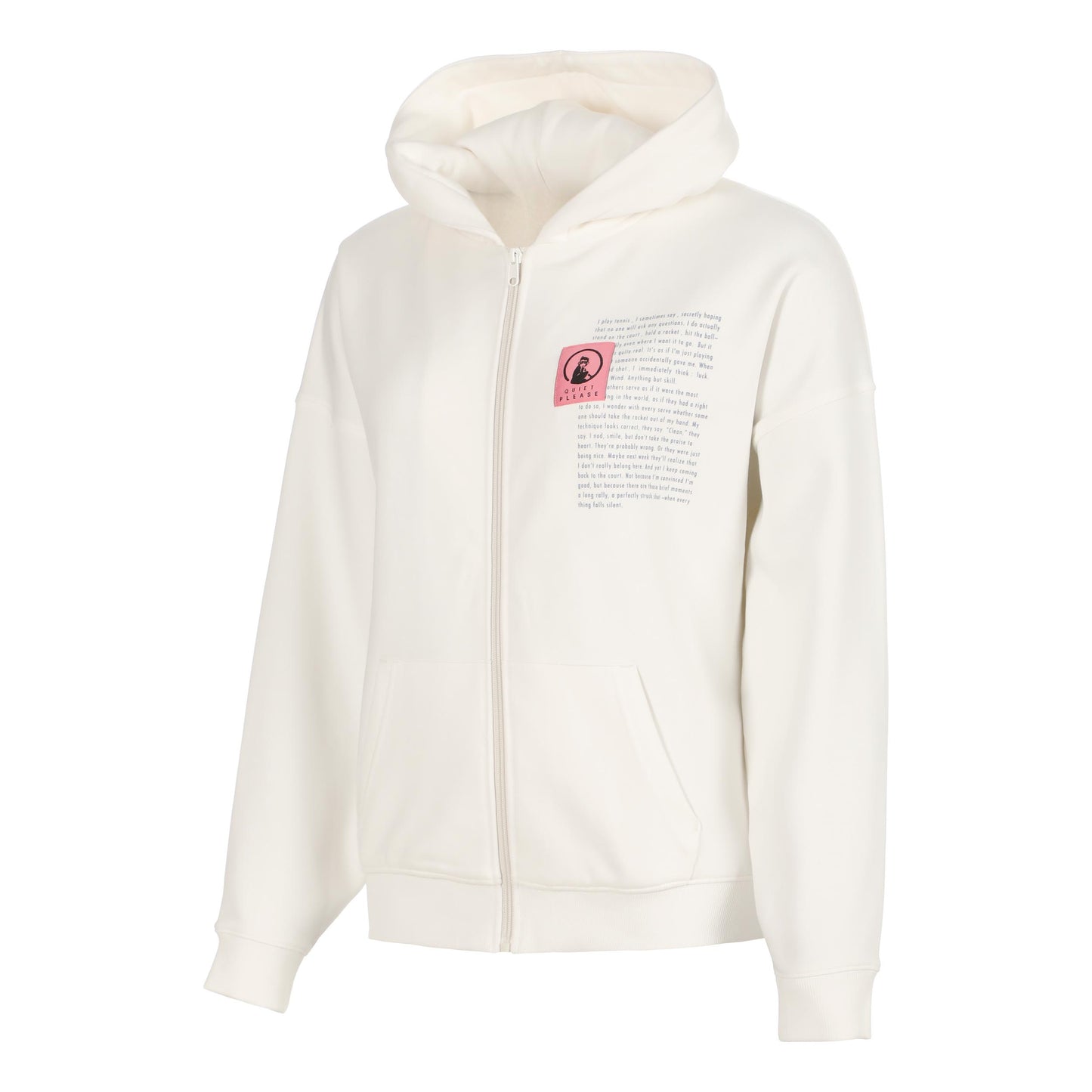 Quiet Please Thoughts Patch Oversize Sweat-jacka Damer - creme
