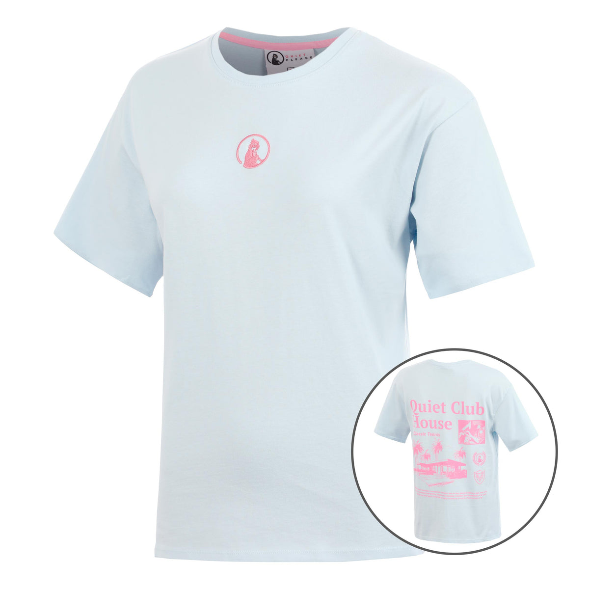 Quiet Please Club House Boyfriend T-shirt Damer - ljusblå