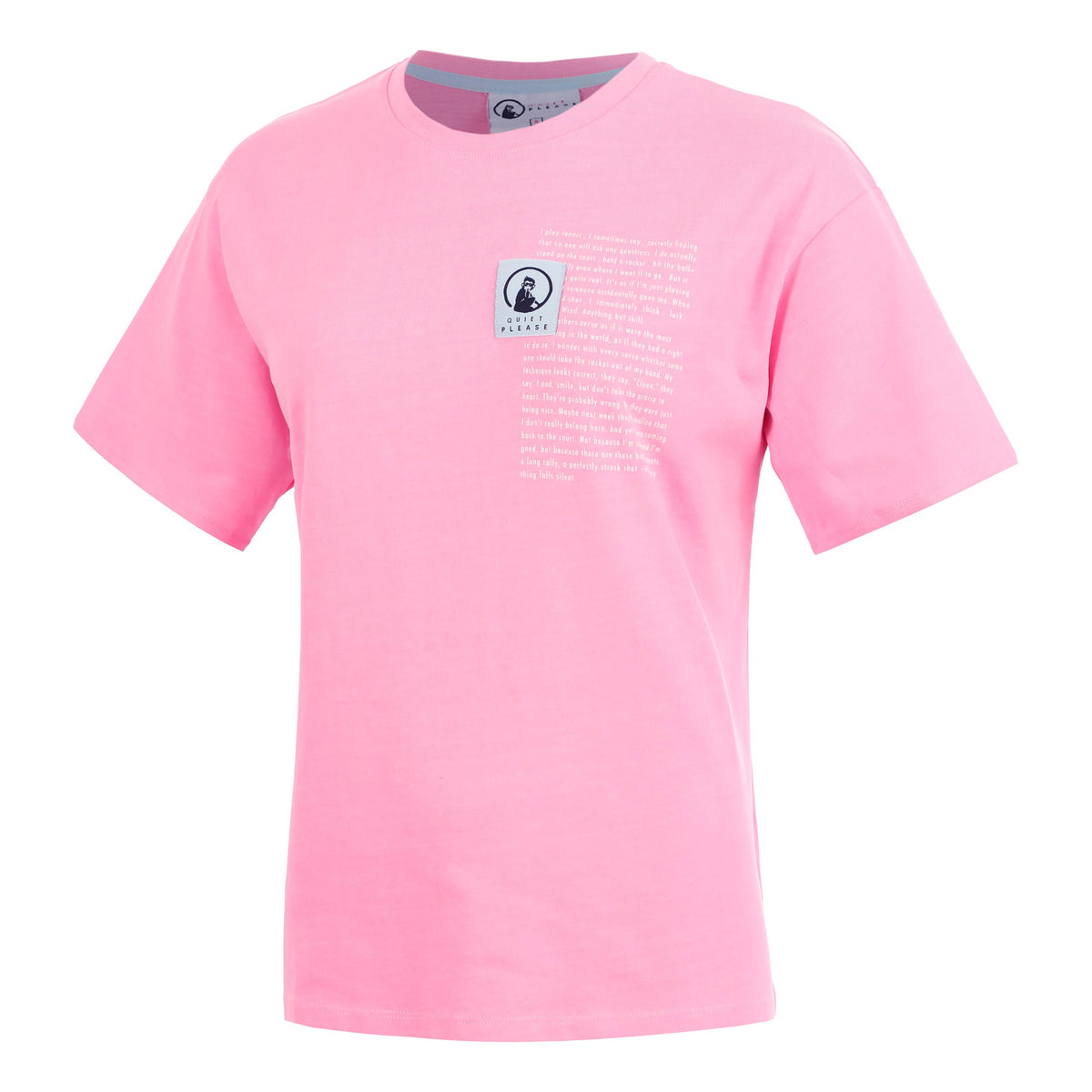 Quiet Please Thoughts Patch T-shirt Damer - rosa