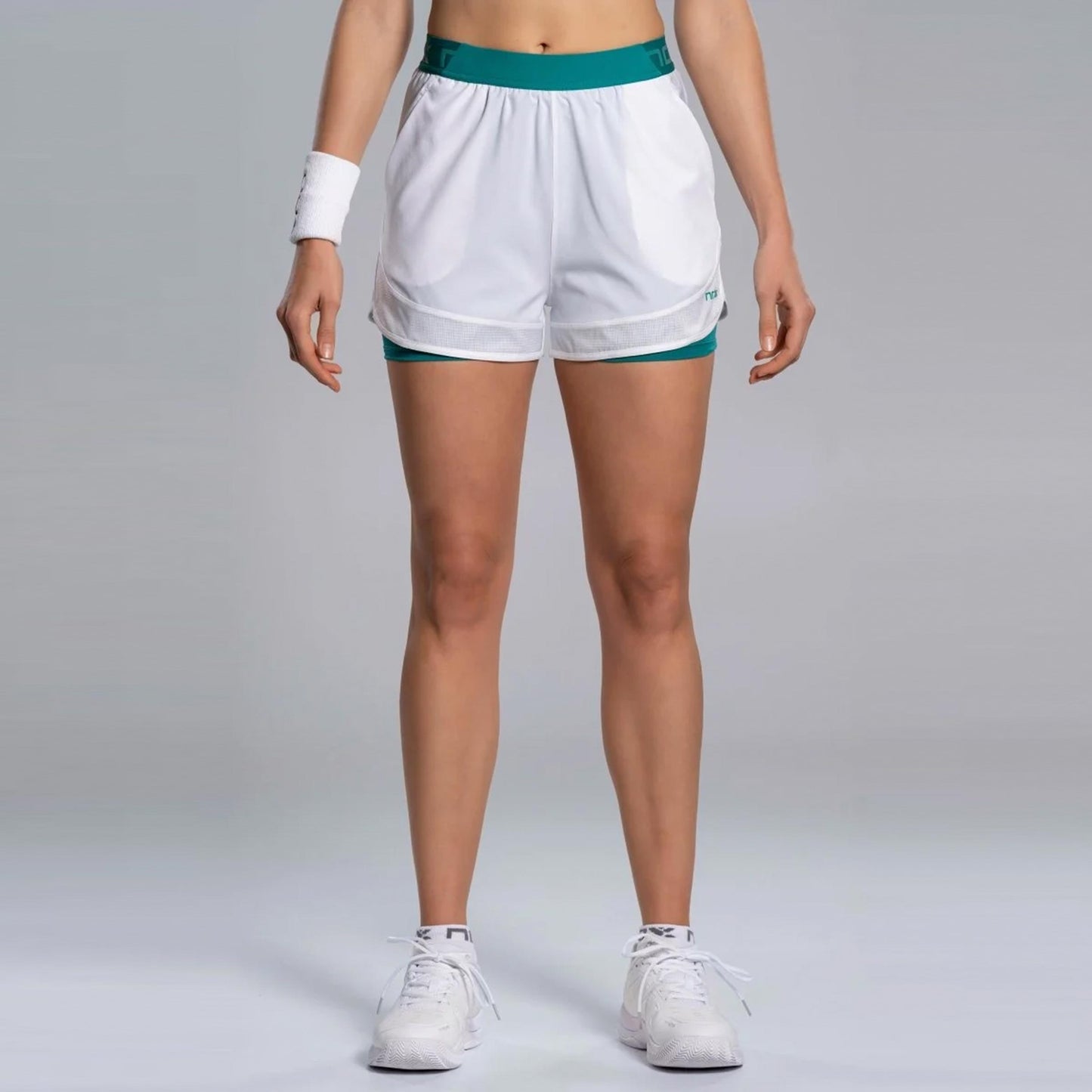 NOX Pro Shorts Damer - vit, blågrön