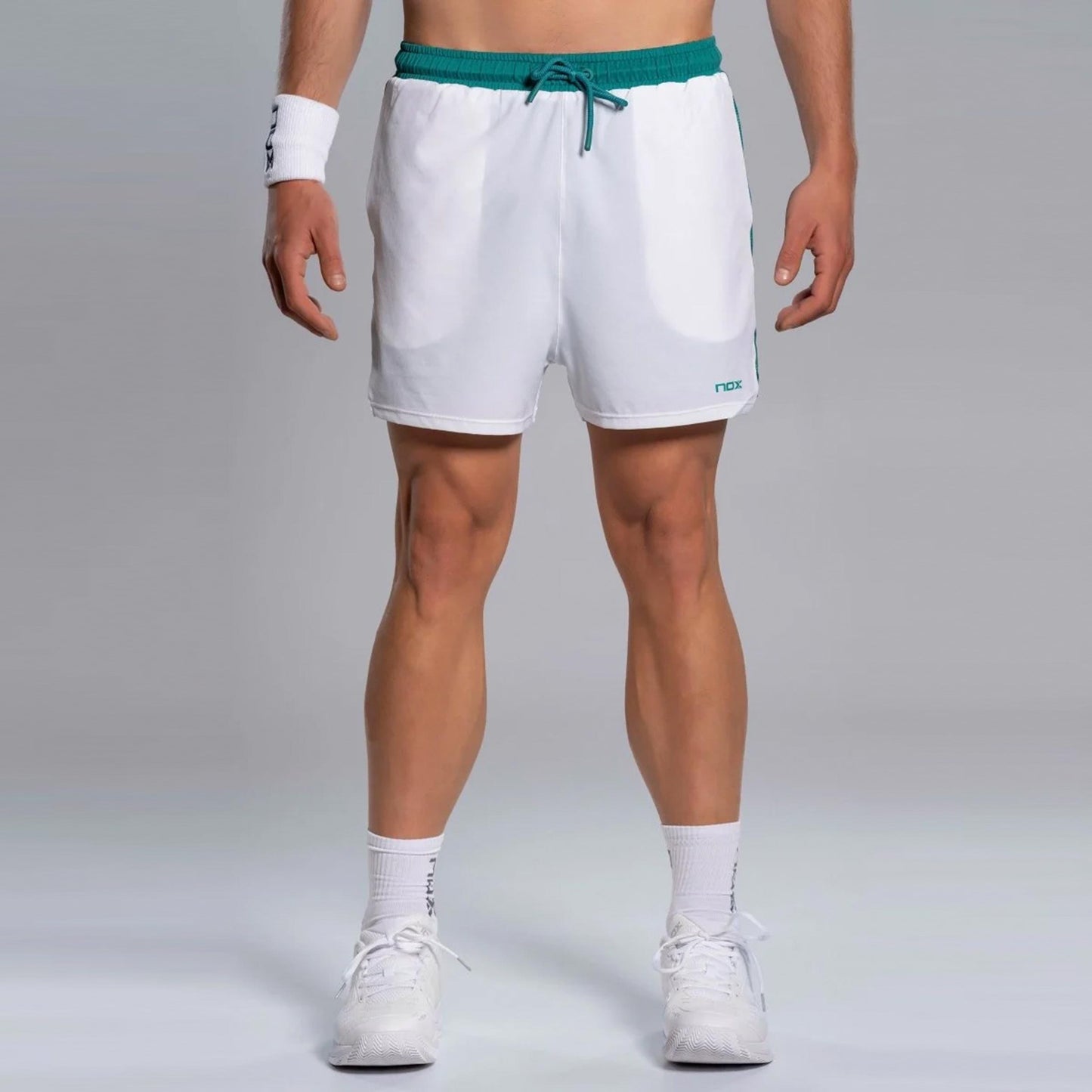 NOX Pro Shorts Herrar - vit, blågrön